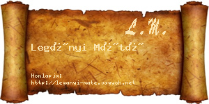 Legányi Máté névjegykártya